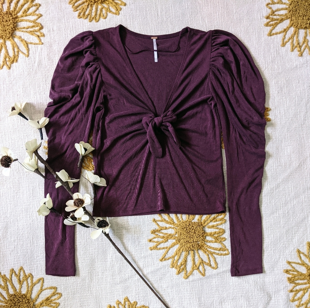 SOLD Free People Wine Cottagecore Princess Blouse XS